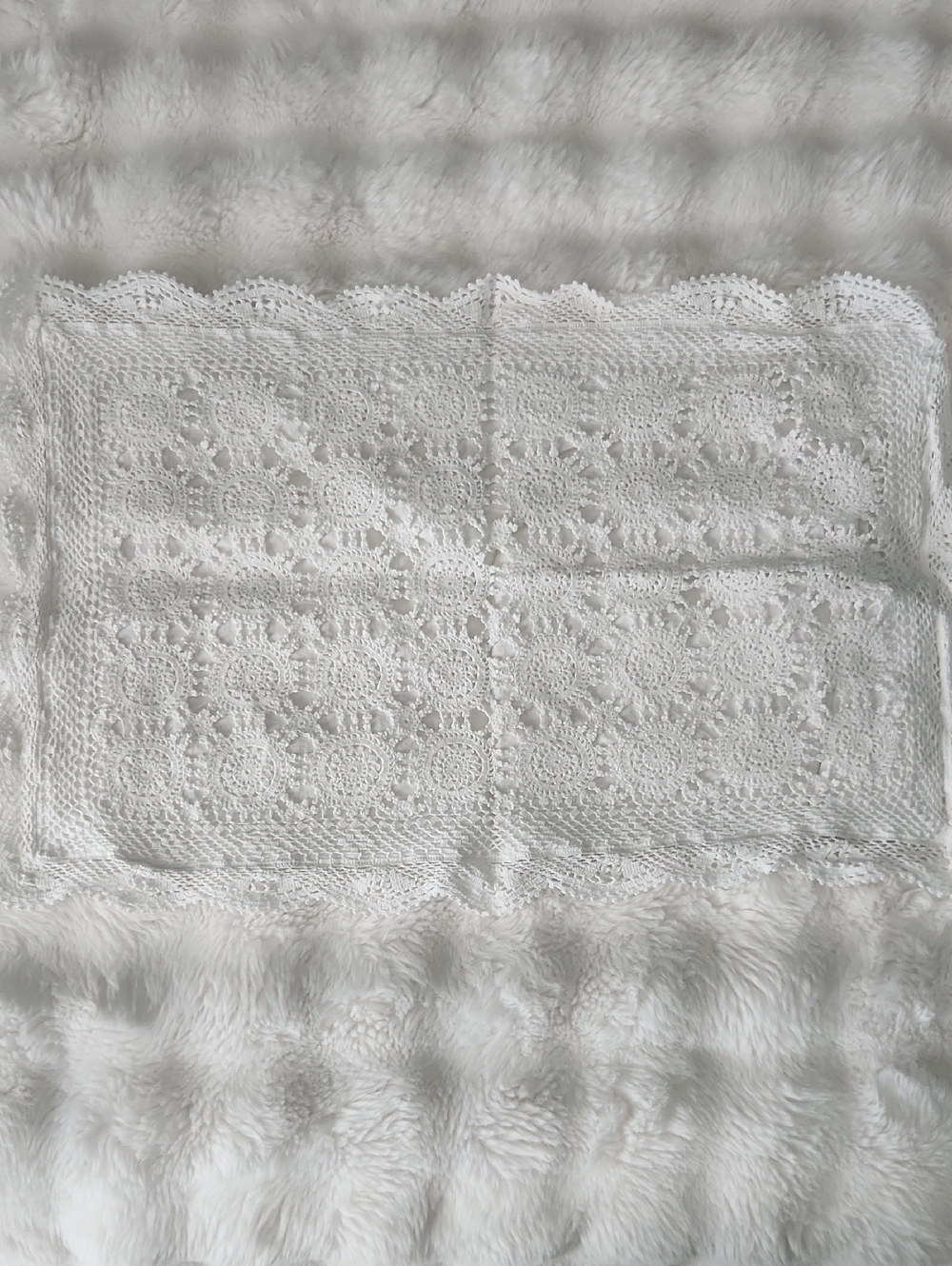 White Crochet Decorative Pillow Covers